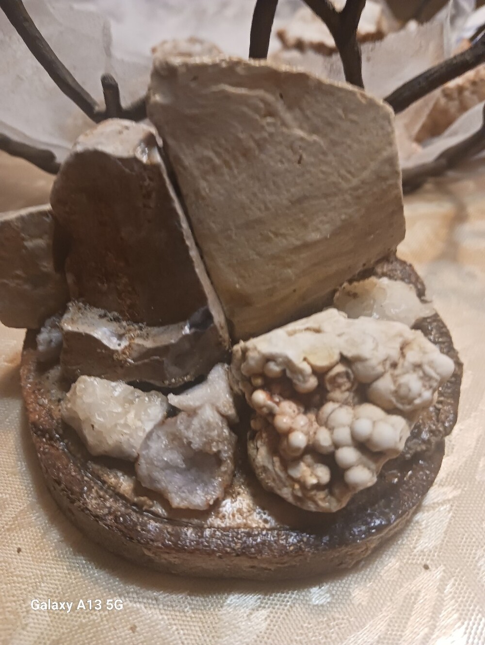 Decorative Crystal Rock Display in Beige and Brown